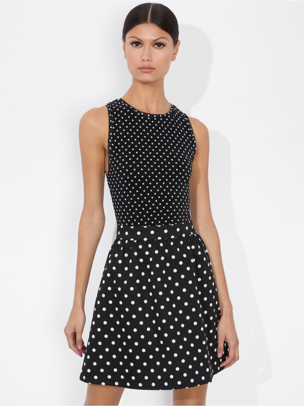ALICE + OLIVIA chara polka dot mini dress drop waist cocktail party size 10